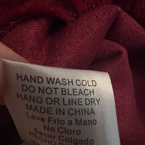 12Th Heart Women’s Y2K Long Line Faux Fur Burgundy Sweater/Jacket L Academia - Picture 5 of 11